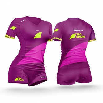 Kit Camiseta e Short Feminino Sportivo Roxo